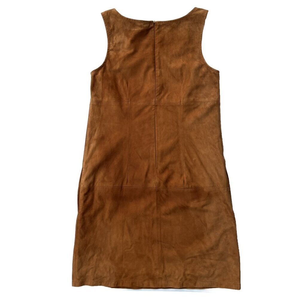 ATM Anthony Thomas Melillo Suede V-Neck Sleeveless Brown Mini Dress Size 2 - Picture 16 of 16